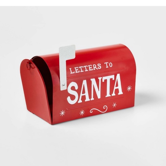 Letters to Santa Metal Mailbox Decorative Christmas Figurine Red by Wondershop - Picture 9 of 11